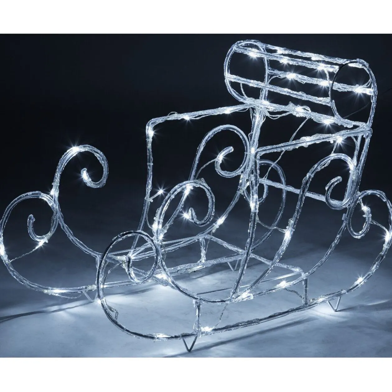 Traineau de Noël lumineux blanc XL