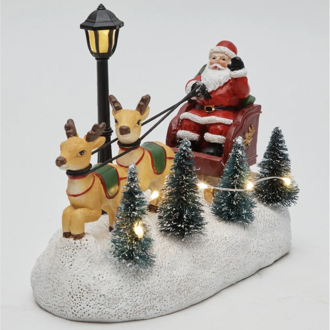 Traîneau de Noël et rennes lumineux 6 LED