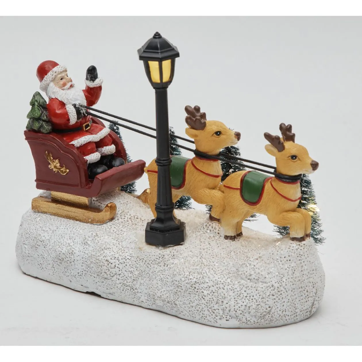 Traîneau de Noël et rennes lumineux 6 LED