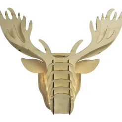 Tête de renne en bois lumineux 20 Led Blanc chaud