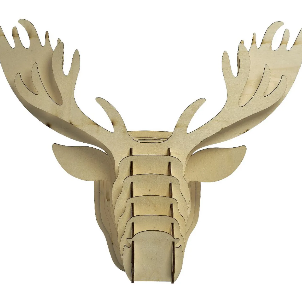 Tête de renne en bois lumineux 20 Led Blanc chaud