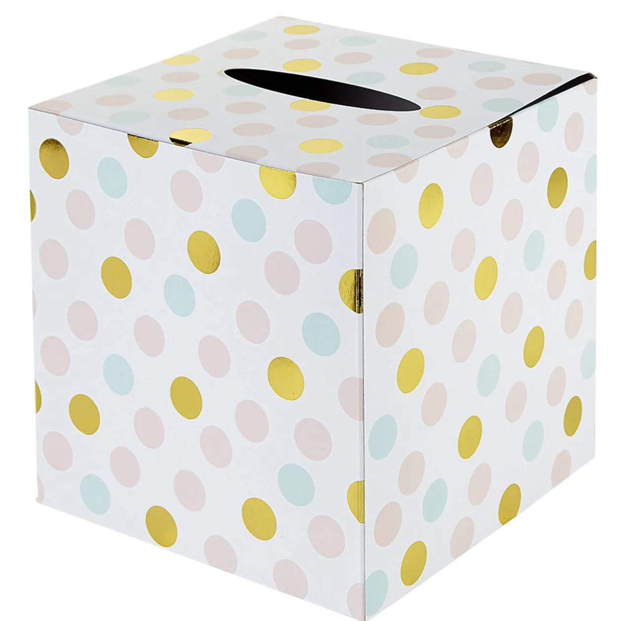 Urne d'anniversaire à poids de couleur rose, vert et doré en carton