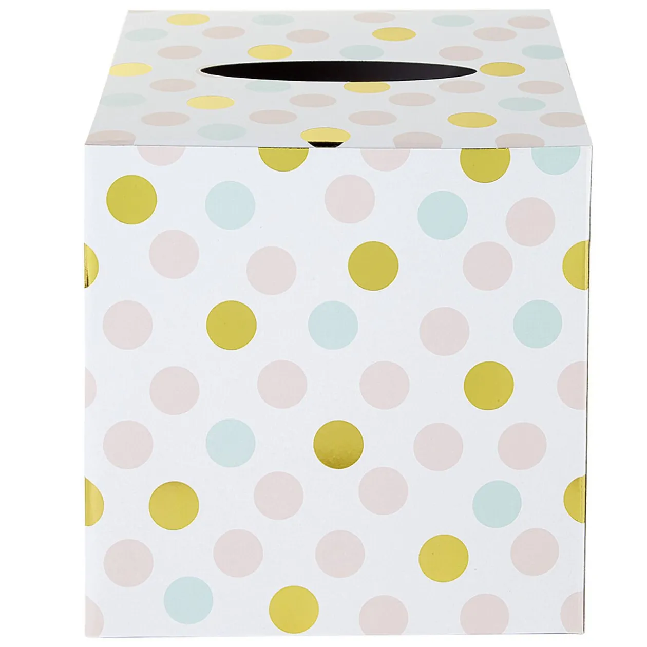 Urne d'anniversaire à poids de couleur rose, vert et doré en carton