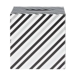 Urne d'anniversaire motif rayé noir et blanc en carton