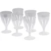 Verre bas à pied en plastique transparent réutilisable x6