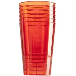 Verre en plastique rouge x 6