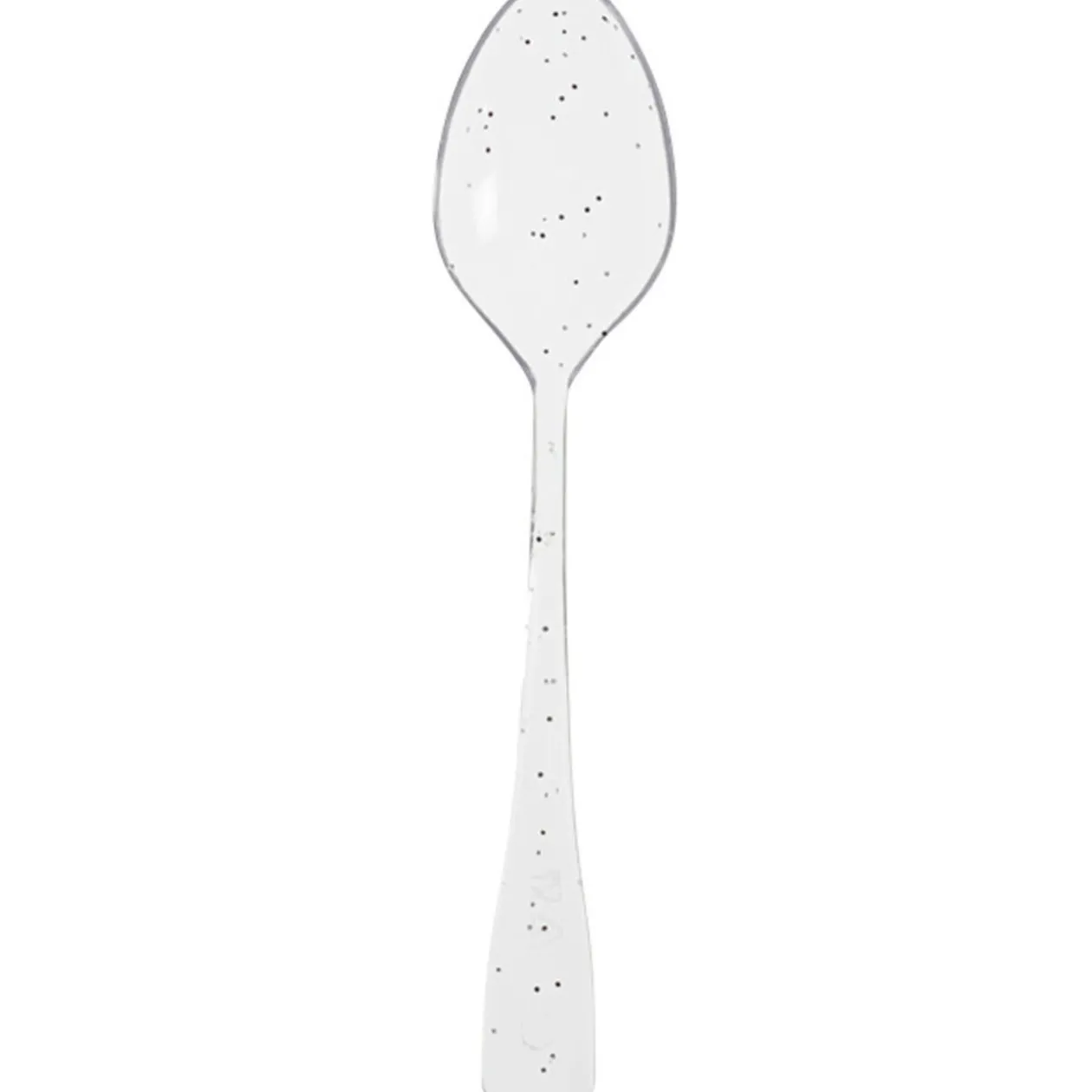 Verrine et cuillère pailletée argentée plastique x12