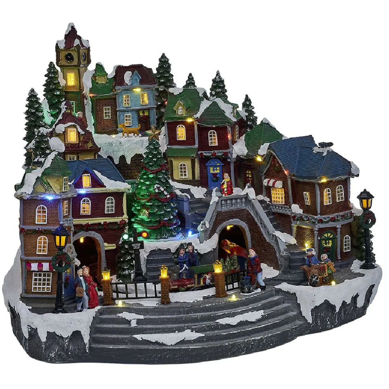 Village de Noël animé lumineux musical