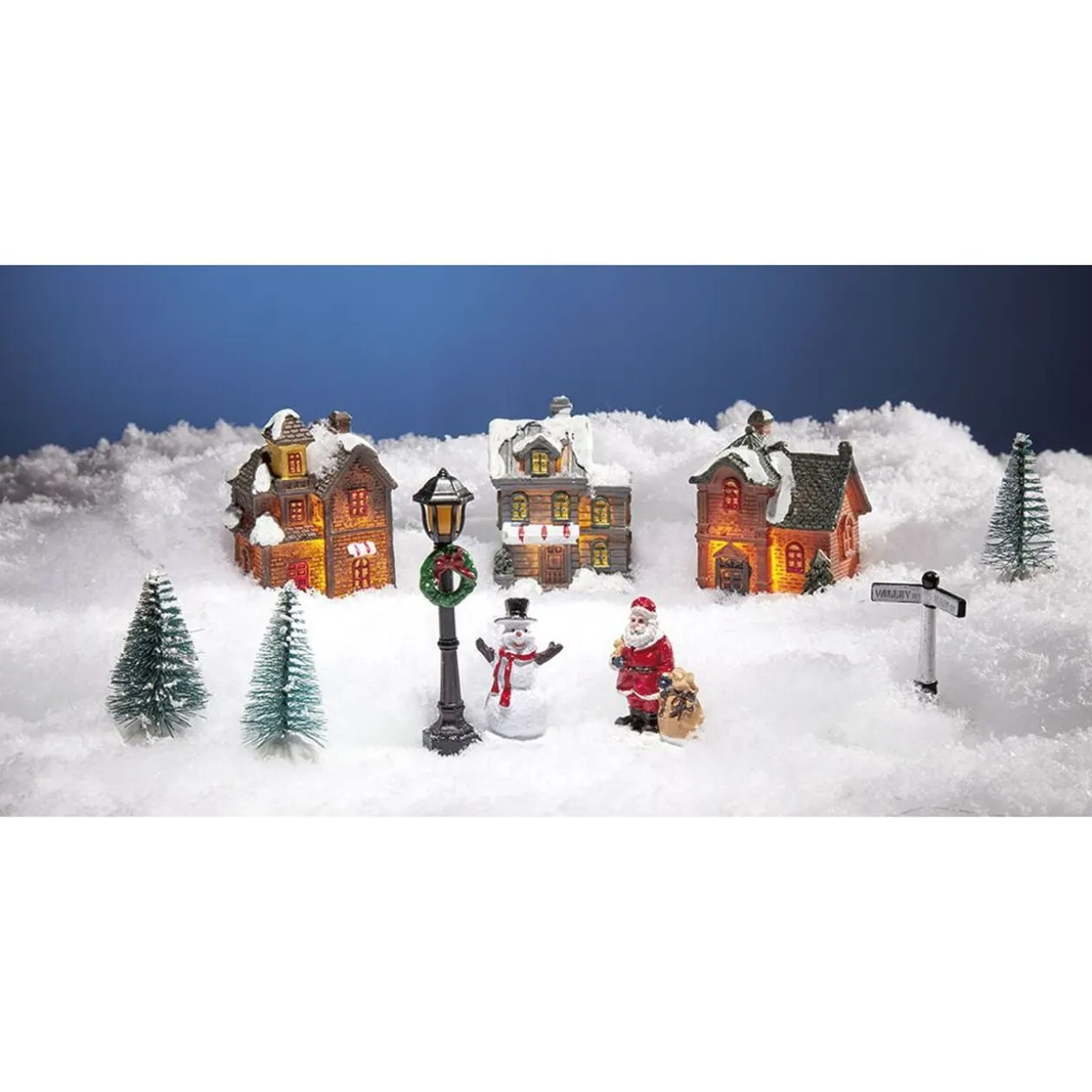 Village de Noël lumineux 10 pièces