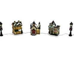 Village de Noël lumineux décor et personnages 12 pièces