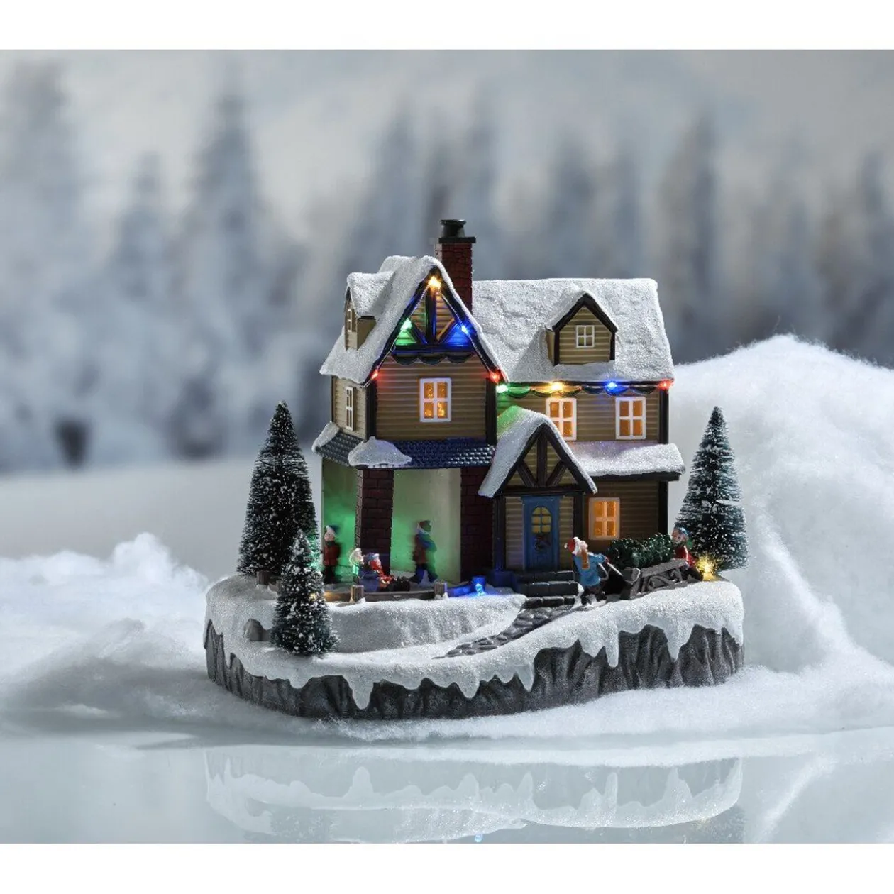 Village de Noël lumineux musical 13 led multicolore