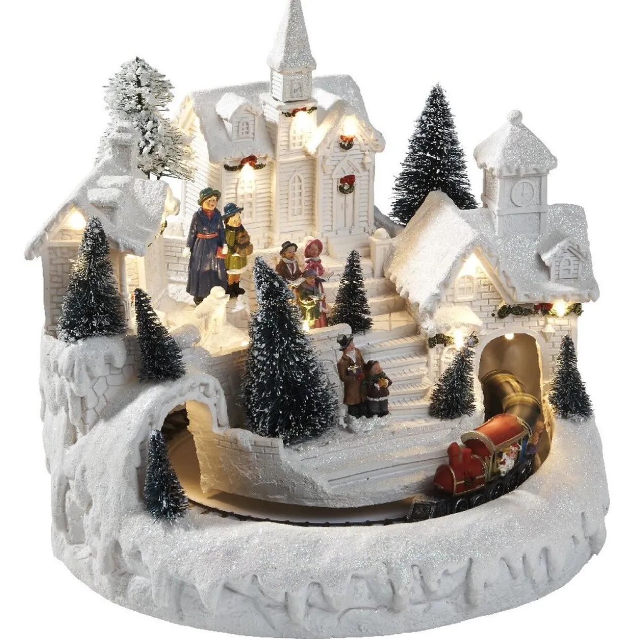 Village de Noël train lumineux et musical